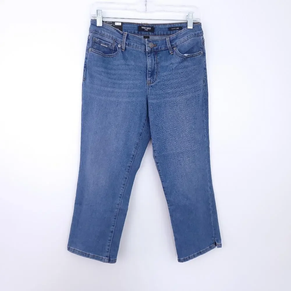 NEW Nine West Chrystie Capri Blue Jean Pants Size 4, Sit Below Natural Waist